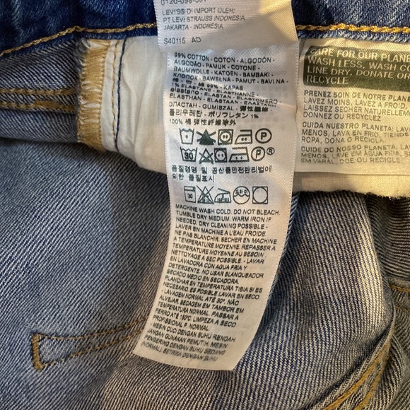 Levi’s 721 high rise skinny jeans ripped knees in medium wash size 26 - Picture 12 of 13